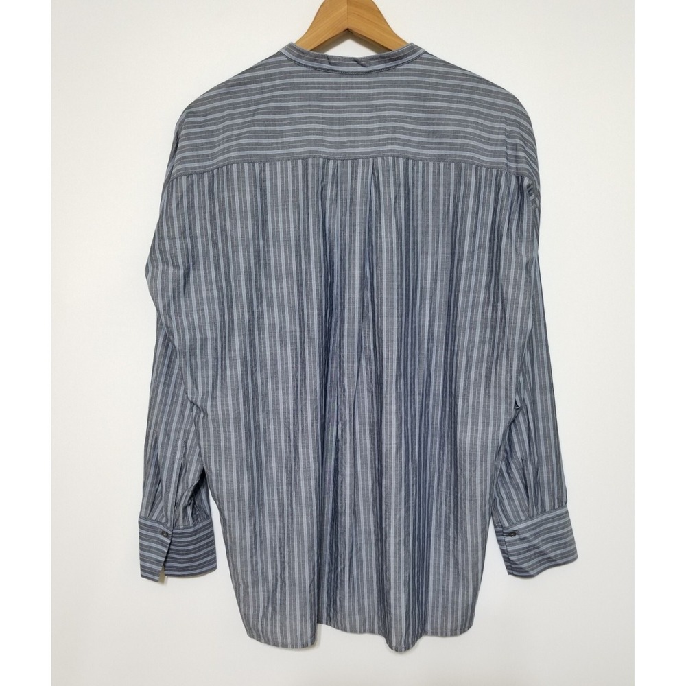 Vince Wide Stripe Oversized Pullover Blouse Coastal Chambray NWT Size S $295 - Picture 9 of 16